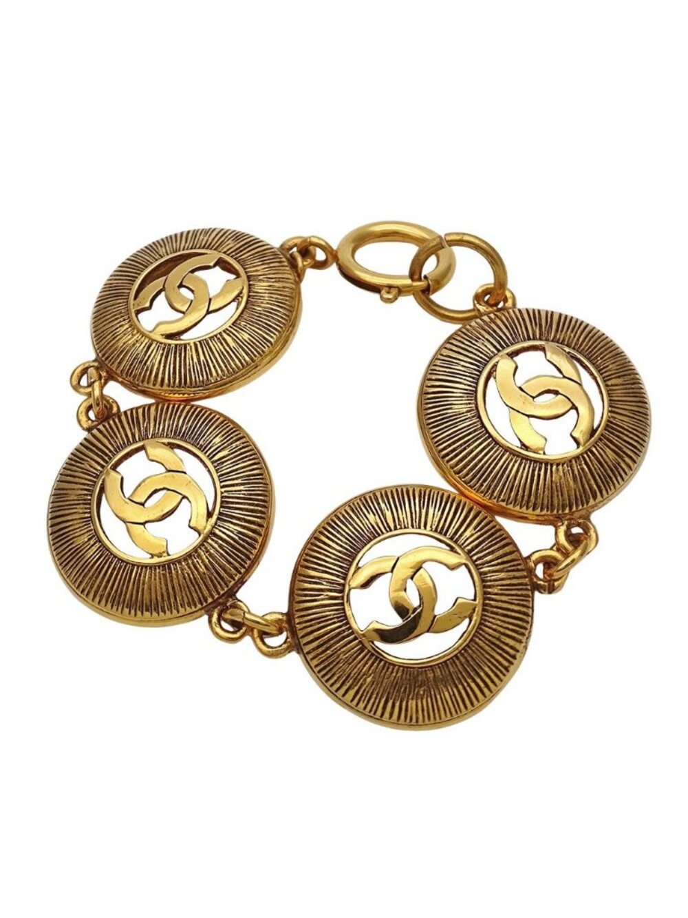 Chanel Bracelet Gold CC Logo Circle Large